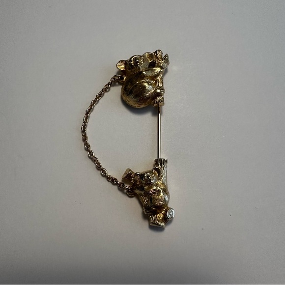Avon Jewelry - Vintage Avon Mom and Baby Koala Stick Gold Toned Pin Broach